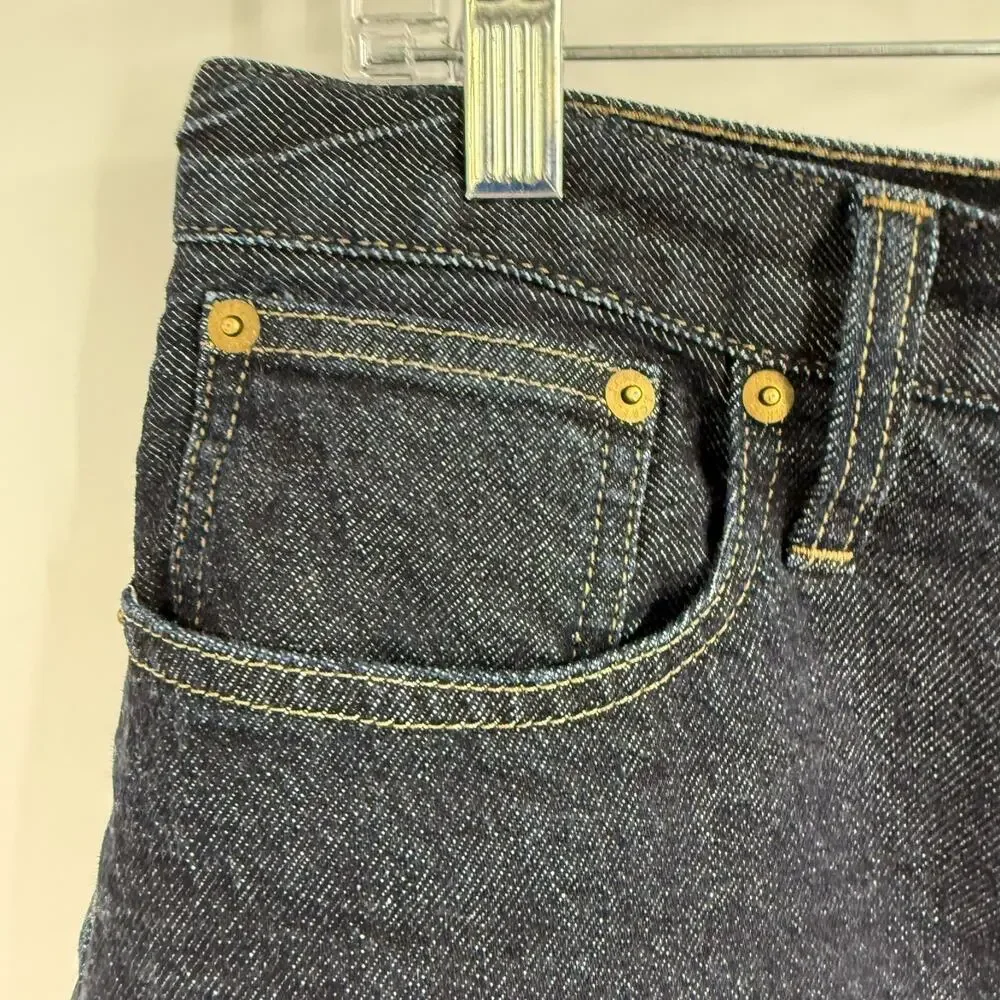 J Crew Denim Mini Skirt Womens 30 Dark Blue Wash Cotton A-Line Zip Fly Pockets